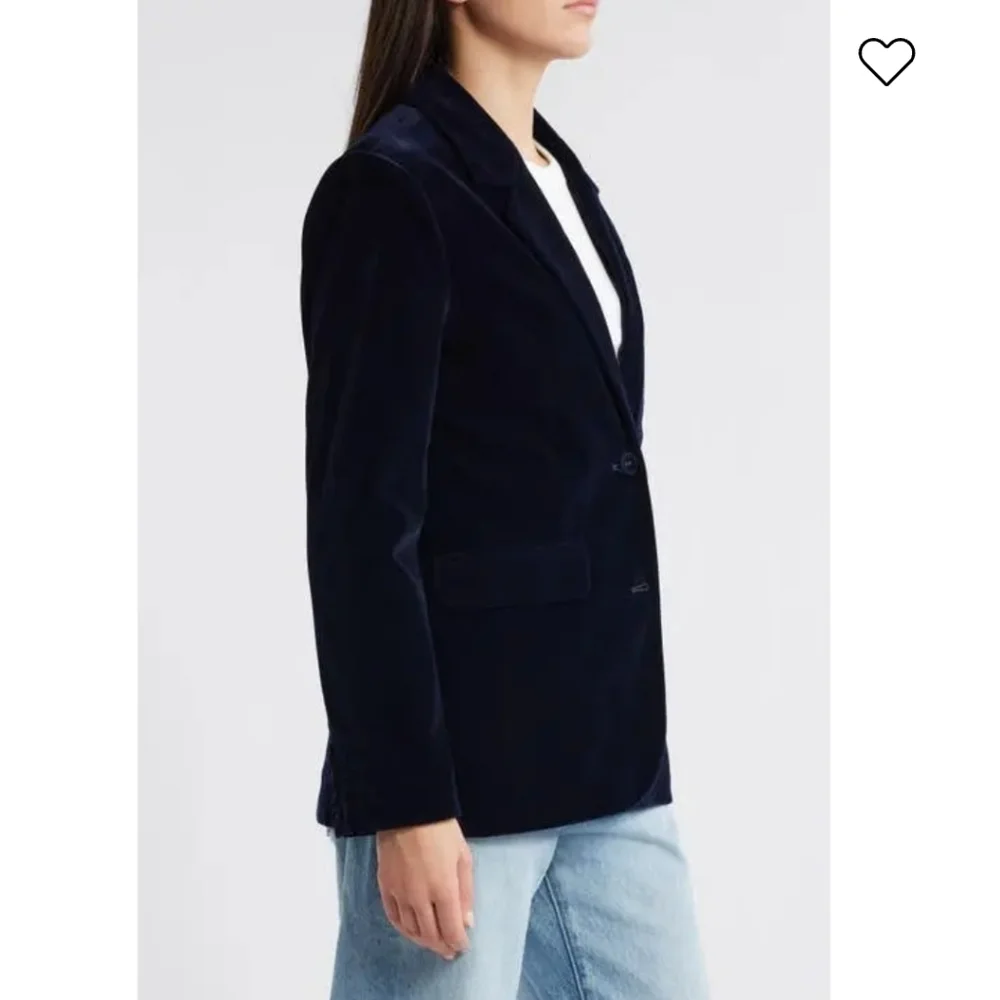 NWT Rollas Marmont Velveteen Blazer In Navy